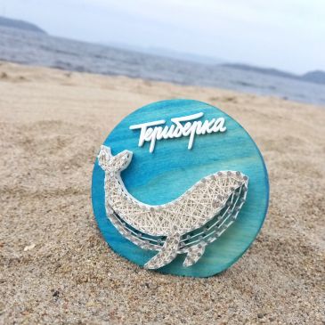 Стринг-арт на деревянном массиве, Тарелочка