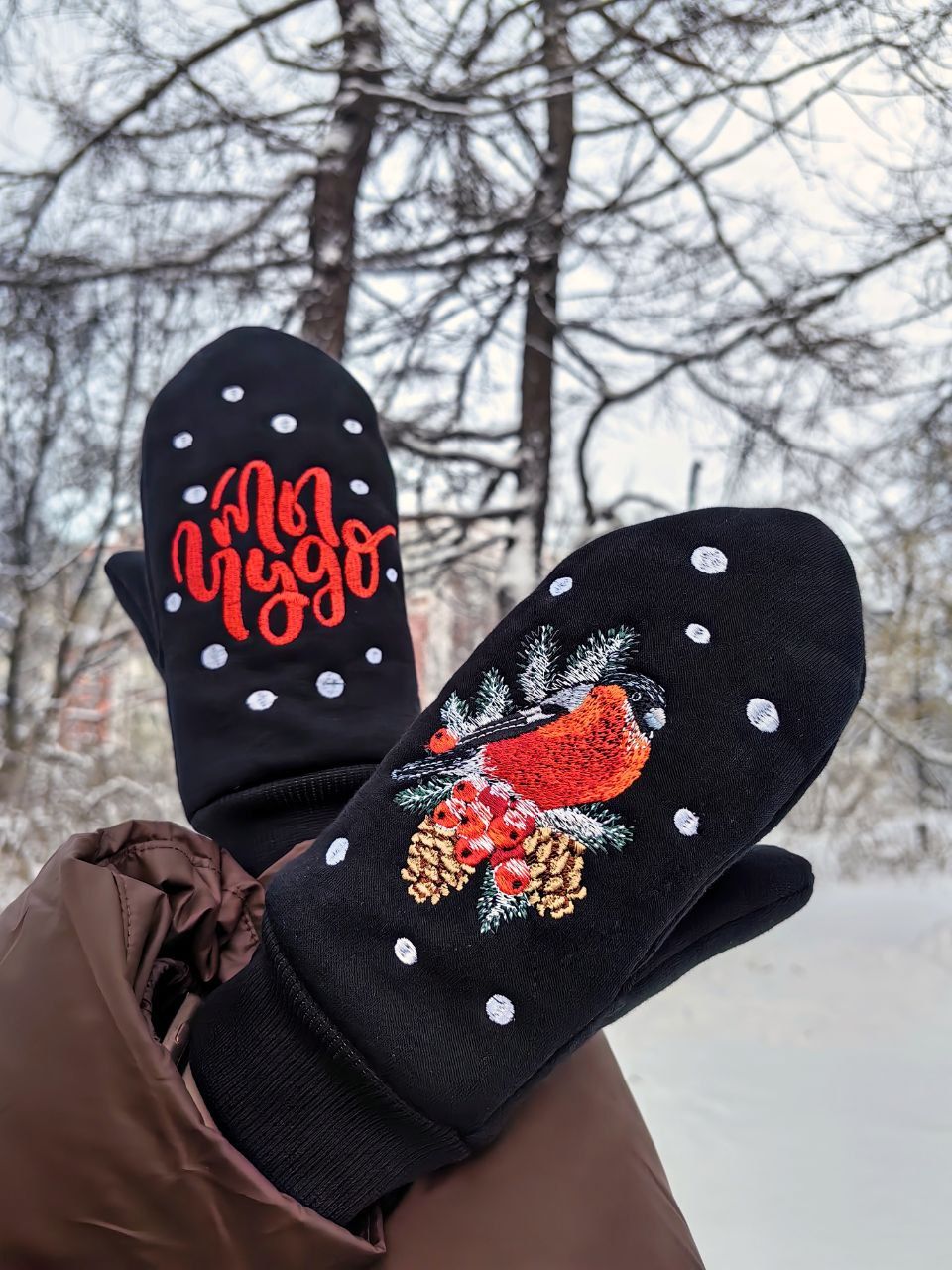 Варежки "Северная вышивка"