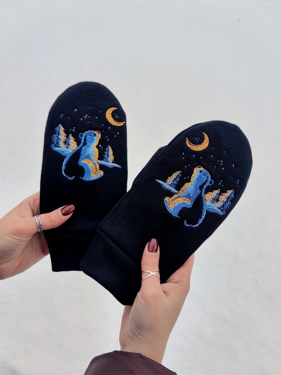 Варежки "Северная вышивка"