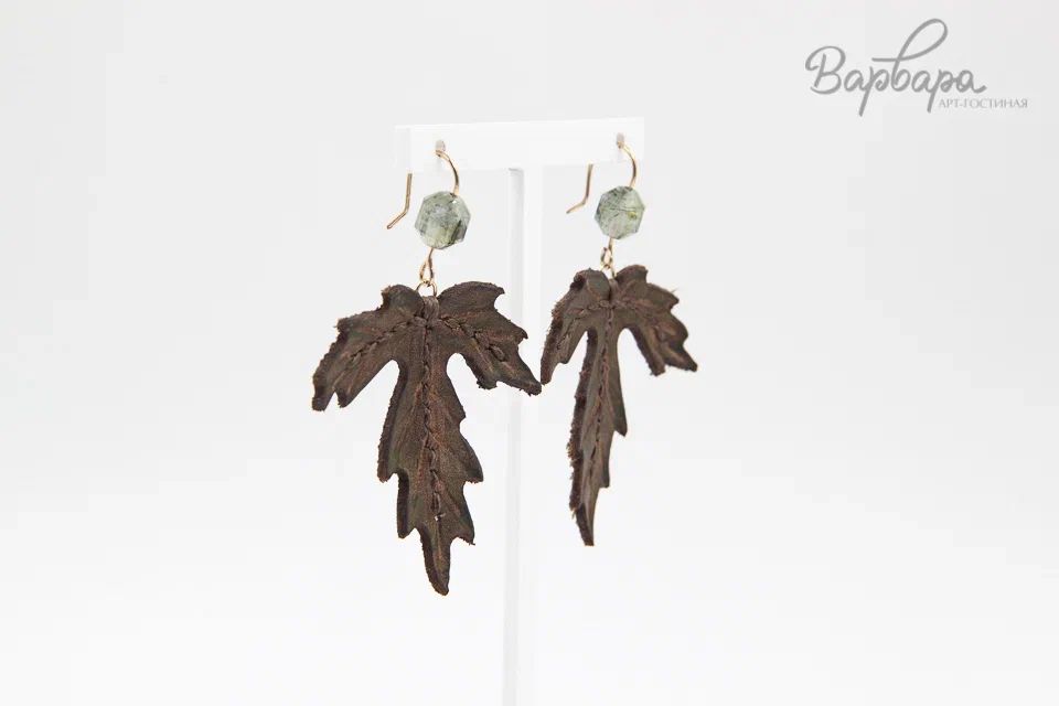 Серьги кожаные "Юнко"