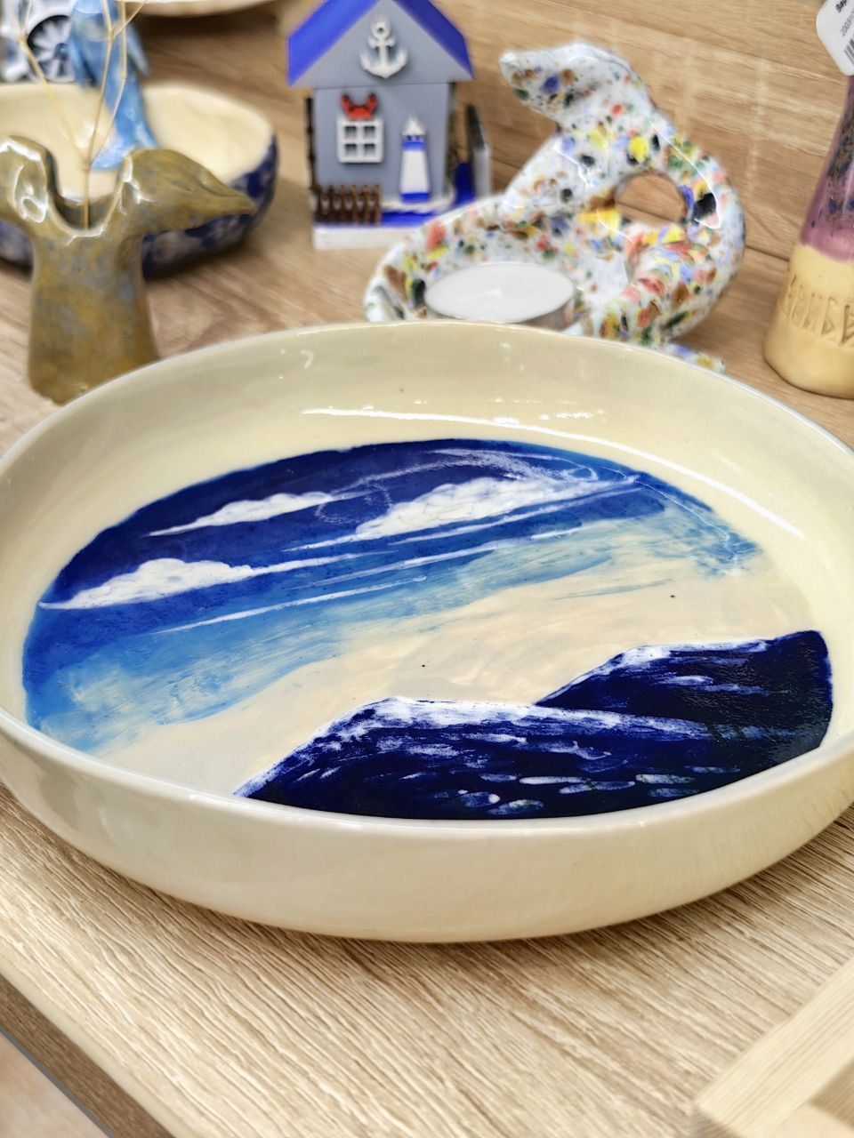 Тарелка "Колядки" пейзаж