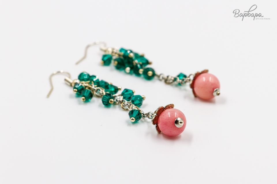 Серьги "Нефритовый цветок"