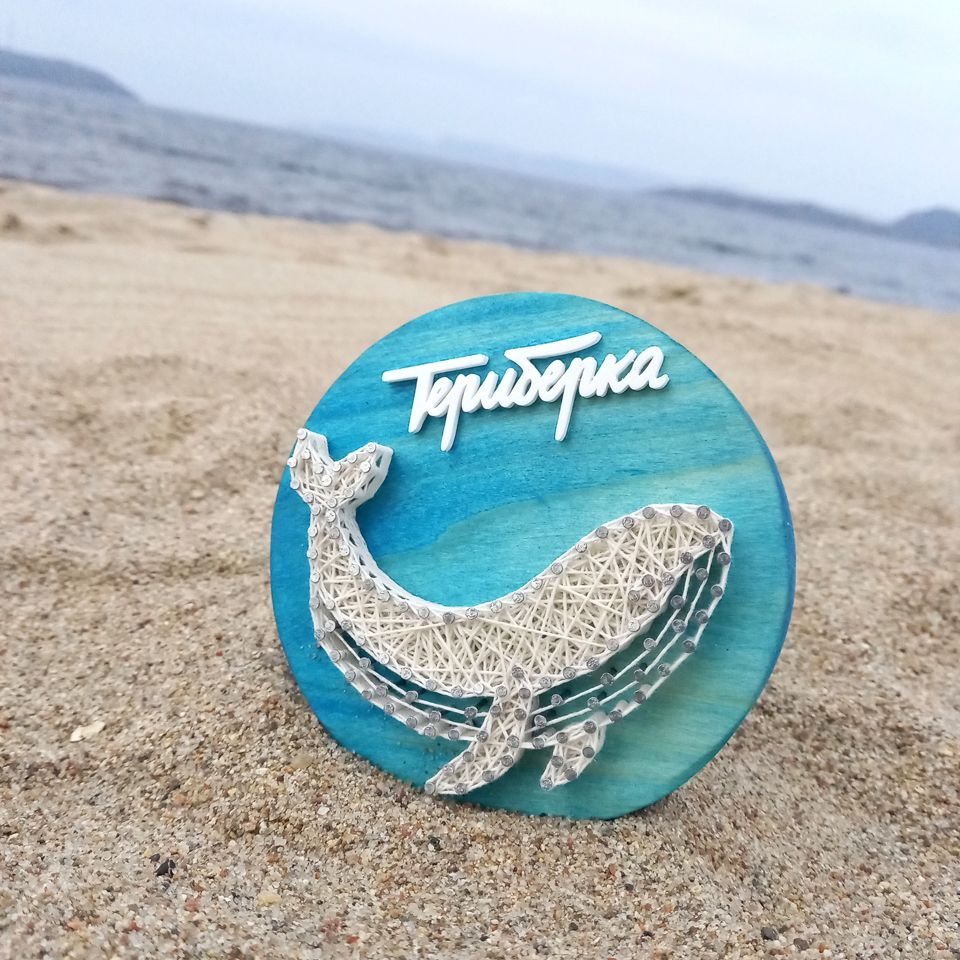 Стринг-арт на деревянном массиве, Тарелочка