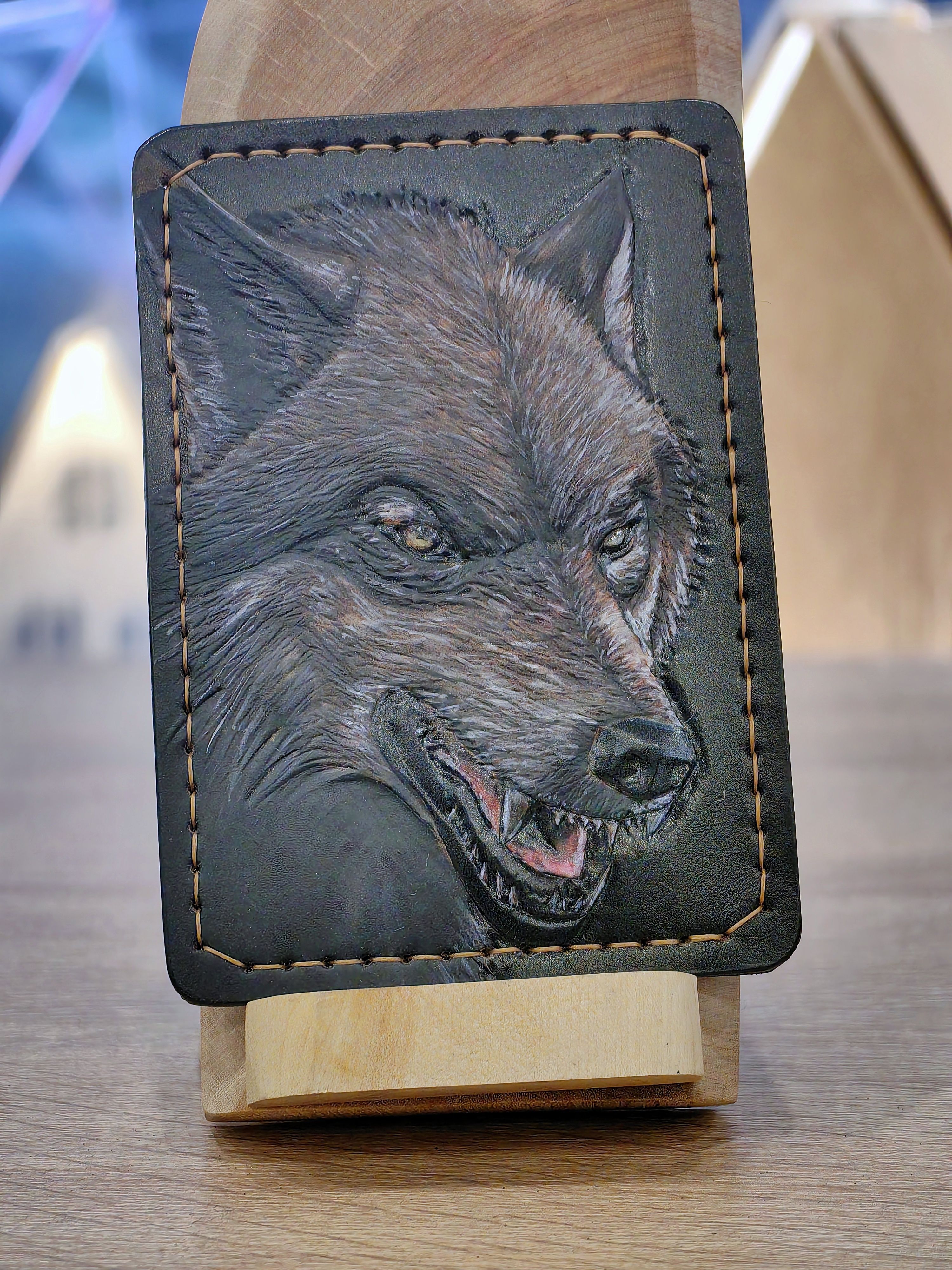 Картхолдер кожа "АННА" (Волк)