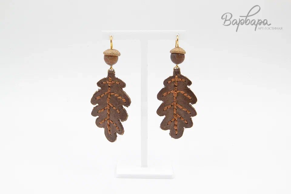 Серьги кожаные "Юнко"