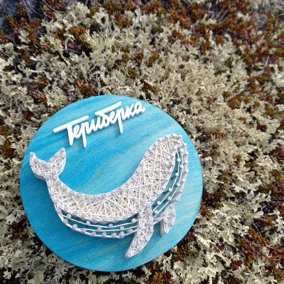 Стринг-арт на деревянном массиве, Тарелочка