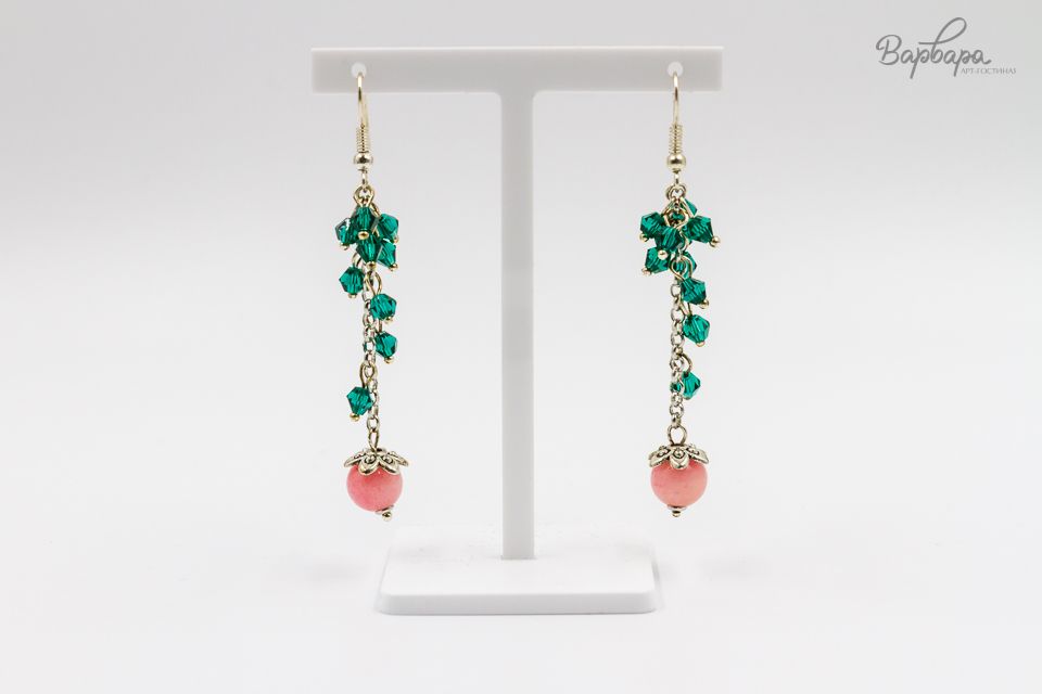 Серьги "Нефритовый цветок"