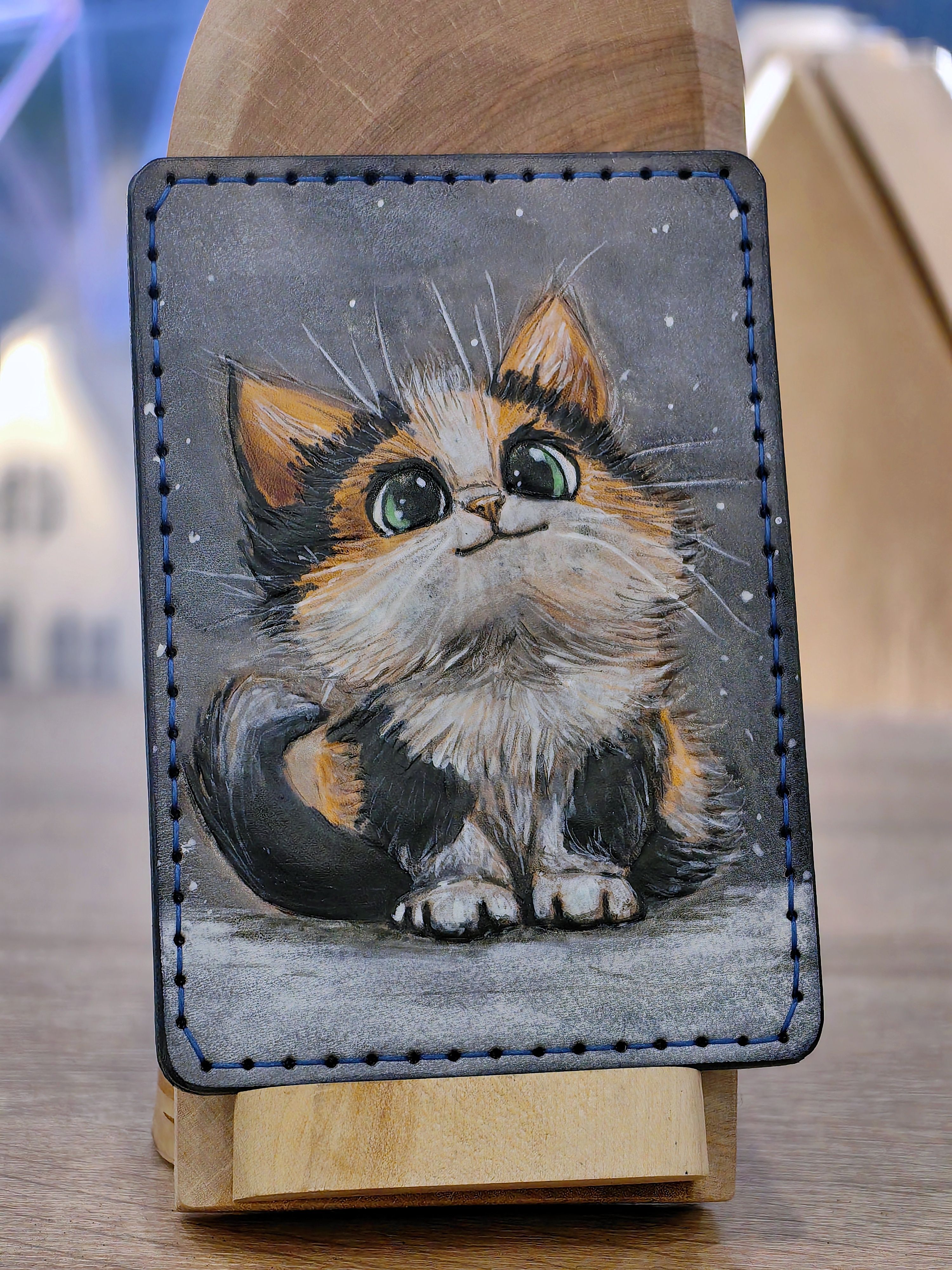 Картхолдер кожа "АННА" (Кот)