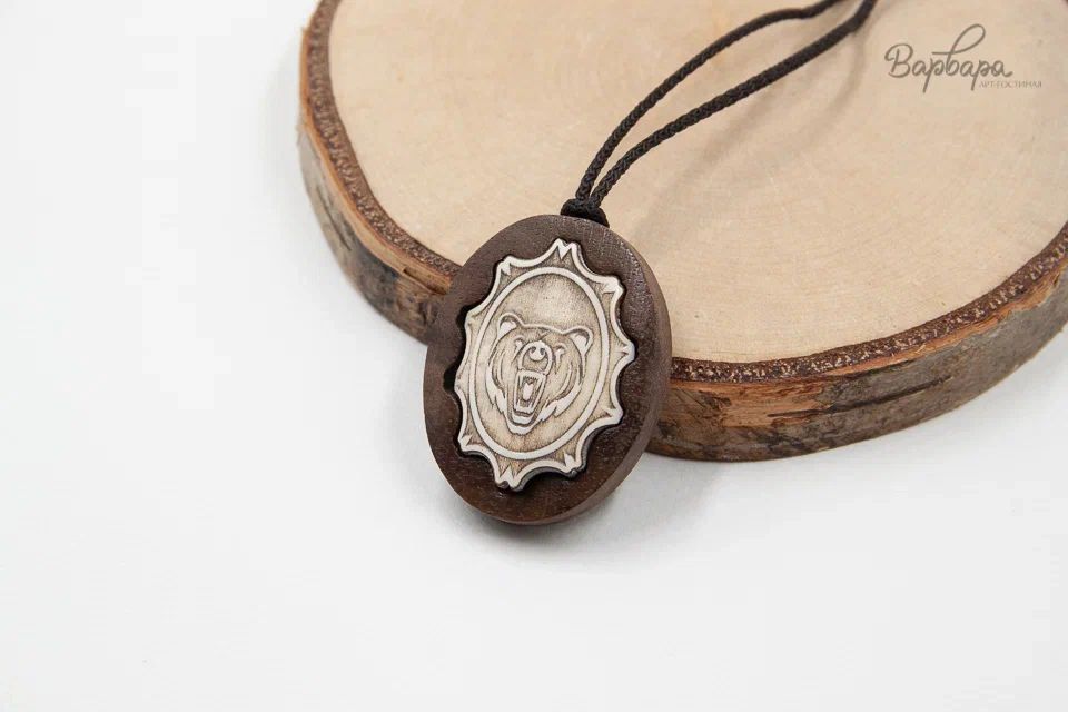 Кулон "Дары Севера" дерево, кость