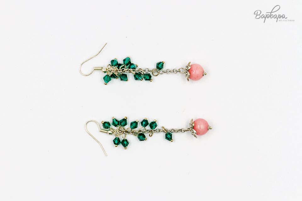Серьги "Нефритовый цветок"