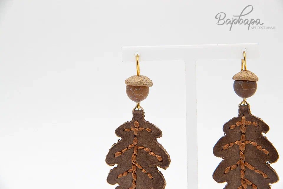 Серьги кожаные "Юнко"