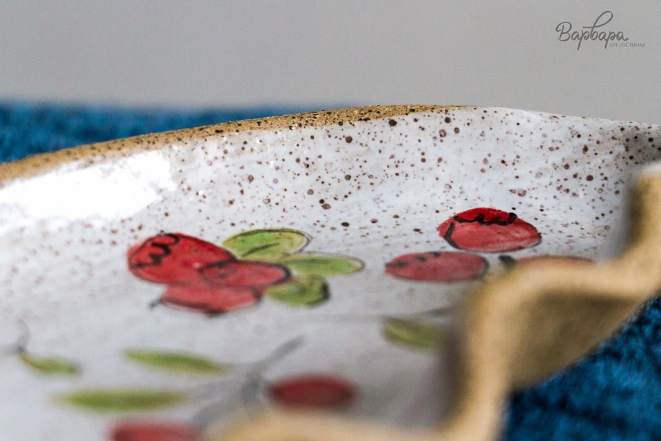 Тарелка "Лист" с росписью