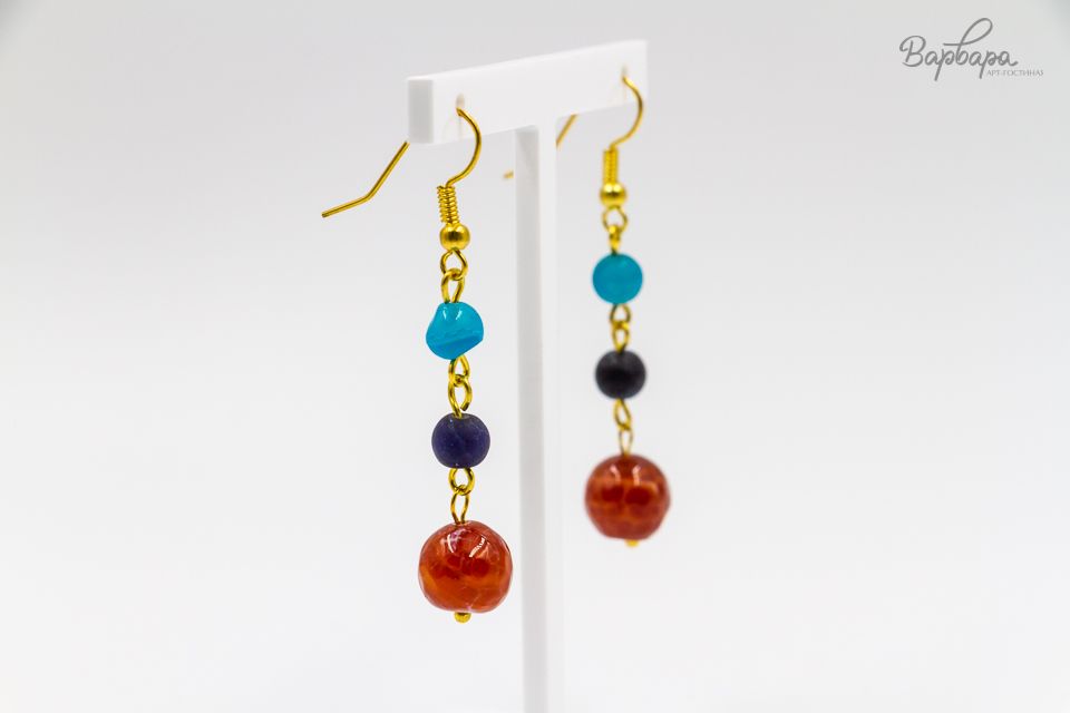 Серьги "Лето,море, пляж"