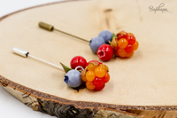 Брошь-игла "Полярная ягода"