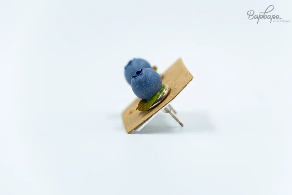 Серьги гвоздики (черника,брусника)