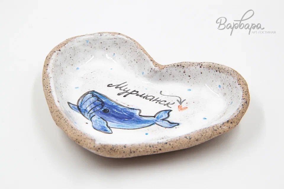 Тарелка "Сердце" с росписью