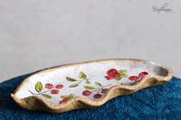 Тарелка "Лист" с росписью