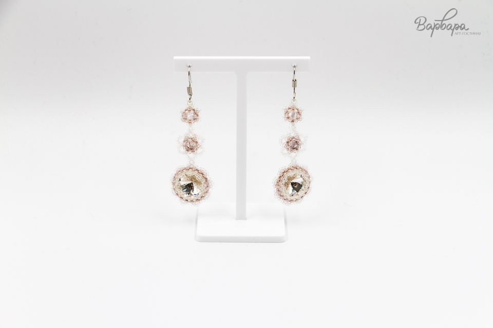 Серьги "Розовое кружево"