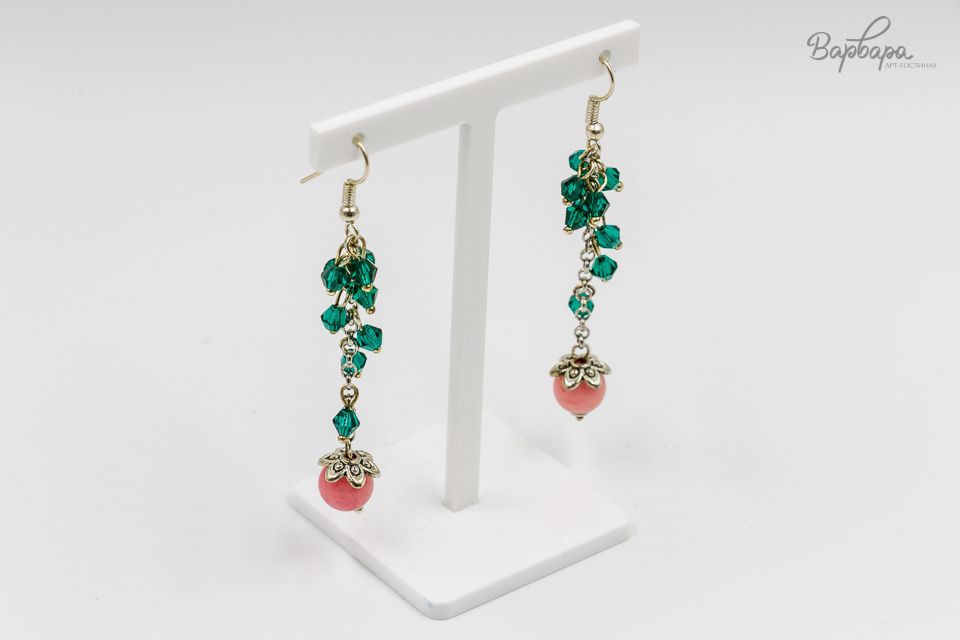 Серьги "Нефритовый цветок"
