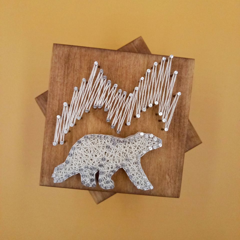 Стринг-арт на деревянном массиве, Микро