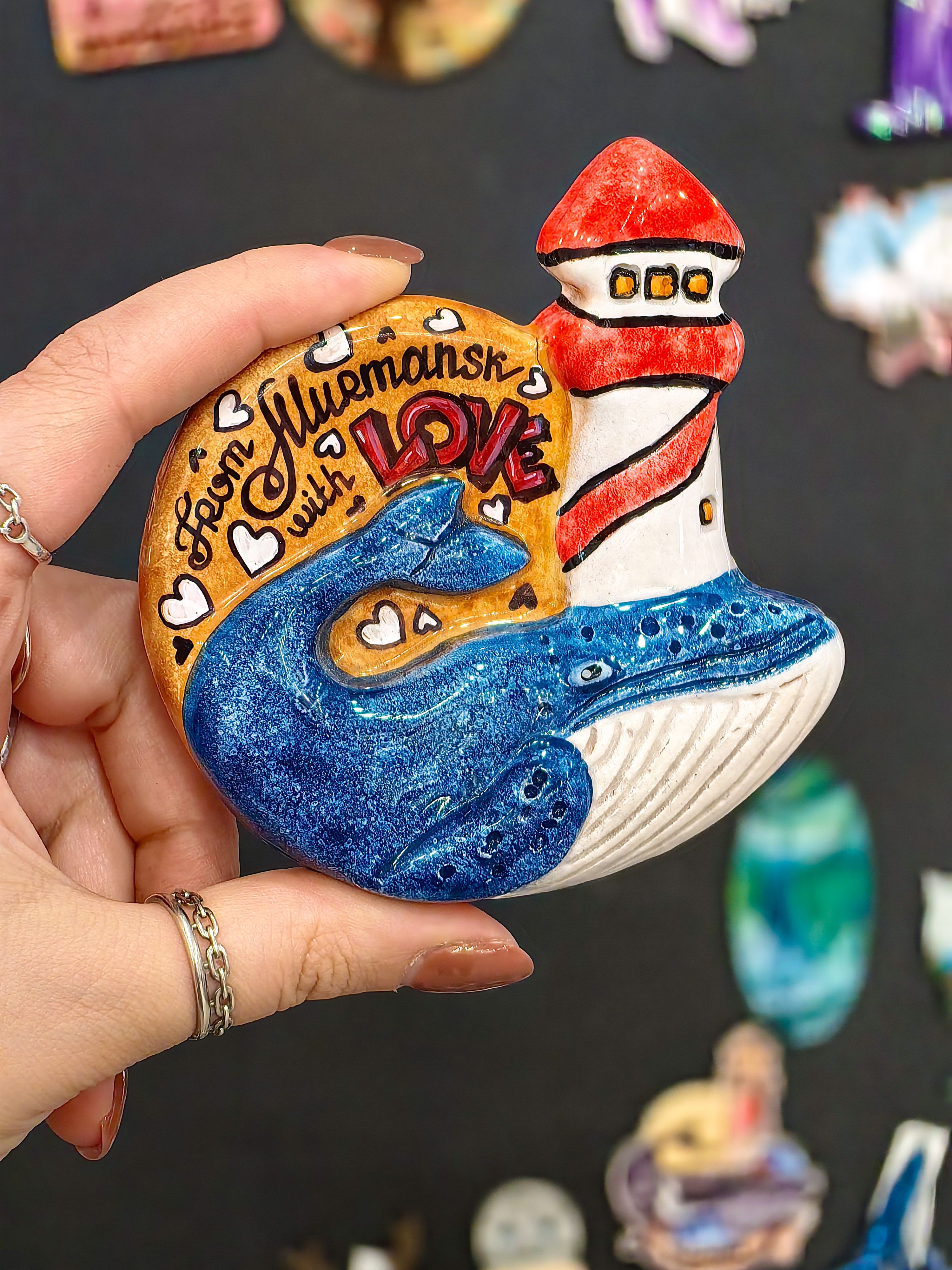 Магнит "Яна" керамика С (Кит и маяк)