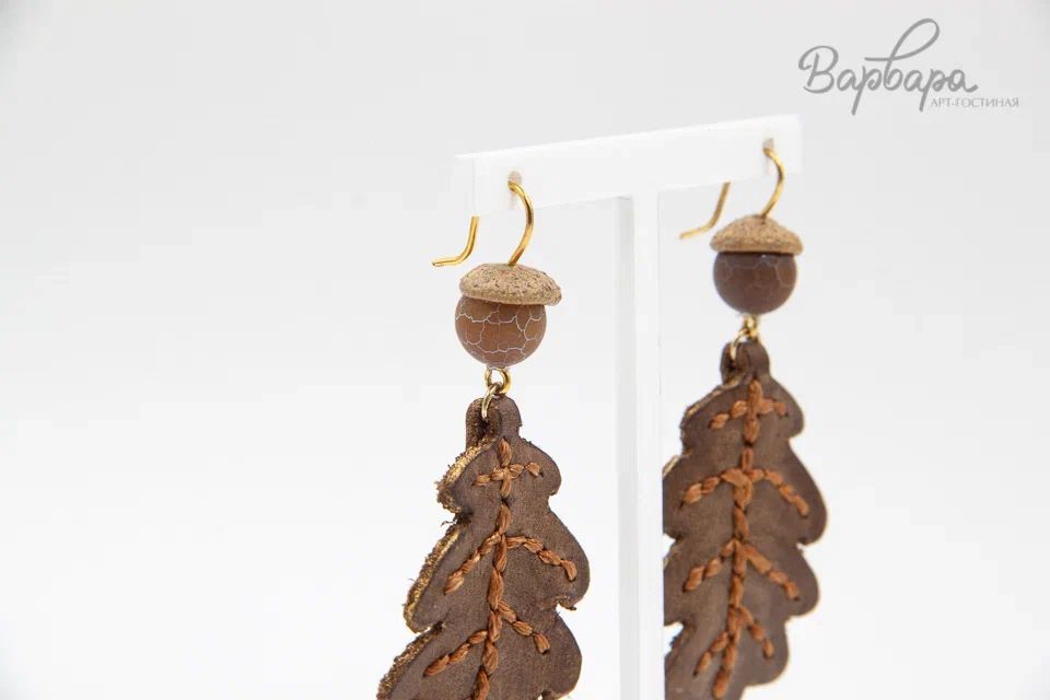 Серьги кожаные "Юнко"