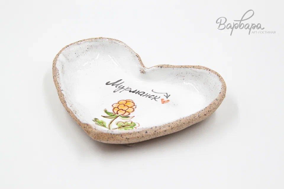 Тарелка "Сердце" с росписью