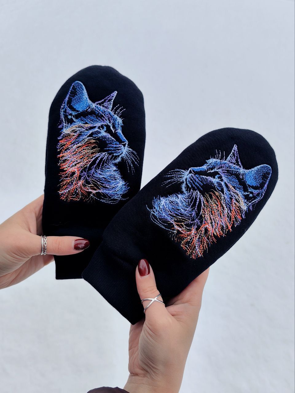 Варежки "Северная вышивка"