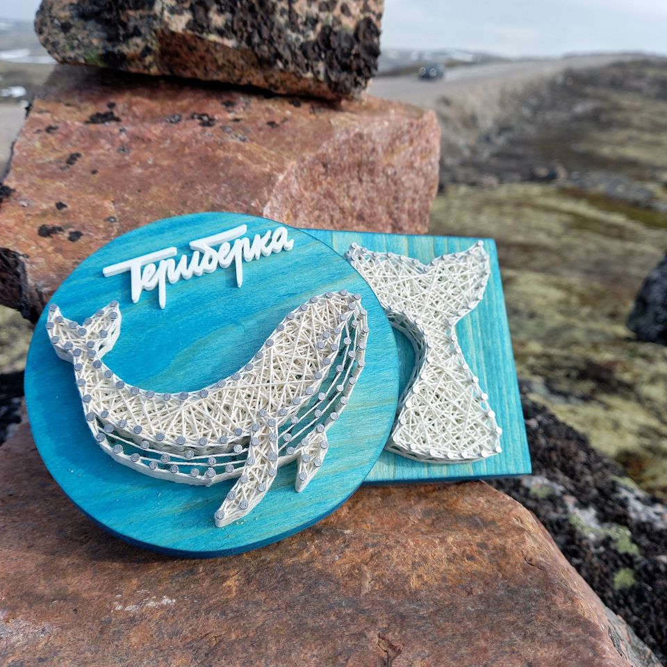 Стринг-арт на деревянном массиве, Тарелочка