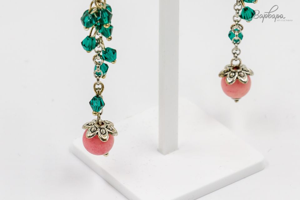 Серьги "Нефритовый цветок"