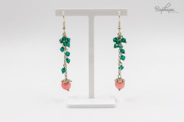 Серьги "Нефритовый цветок"