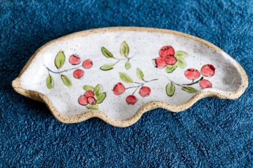 Тарелка "Лист" с росписью