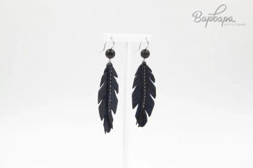 Серьги кожаные "Юнко" Перо