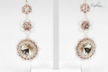 Серьги "Розовое кружево"